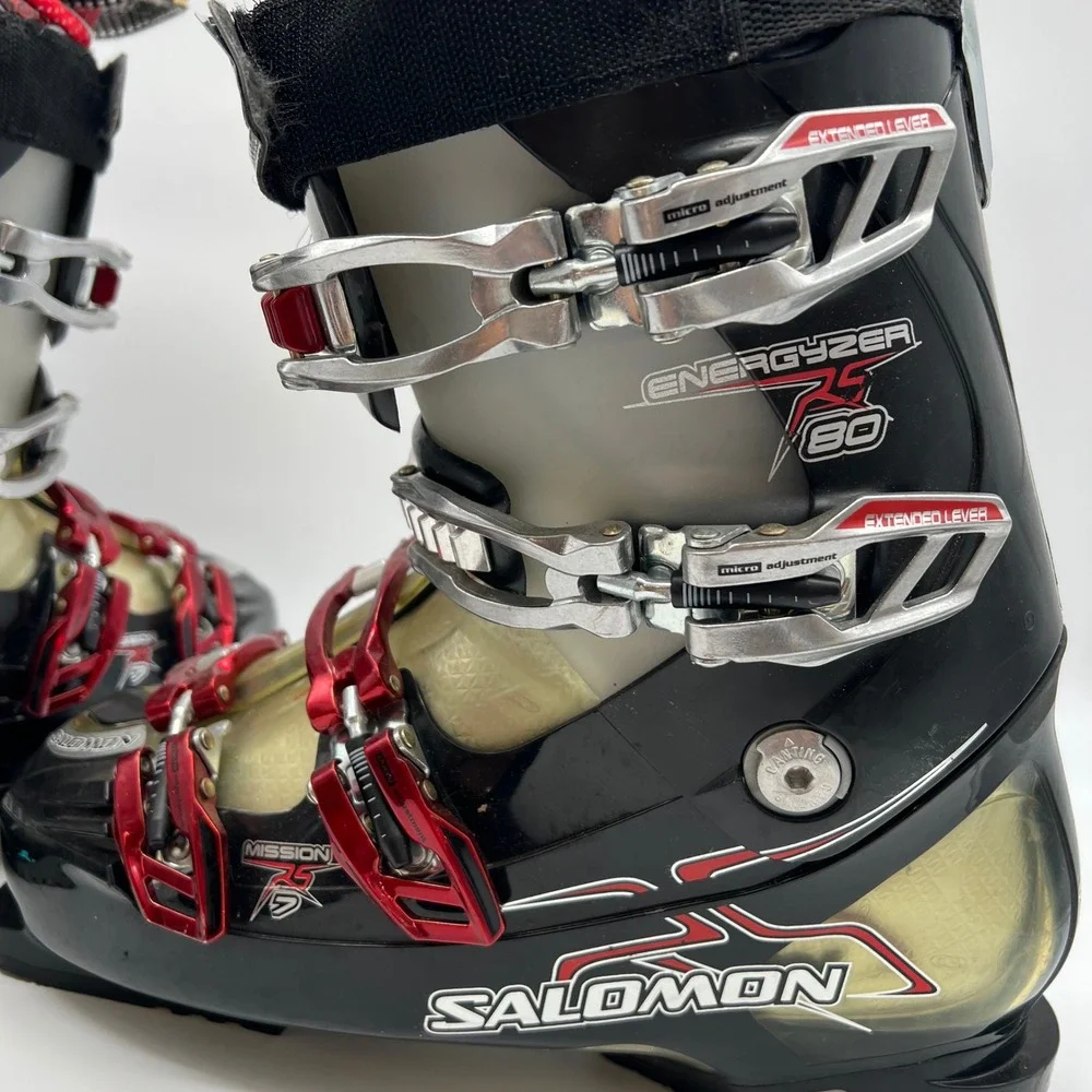 Salomon Mission RS 7 Ski Boots Mens 28 Black Red Energizer 75 Biovent Downhill